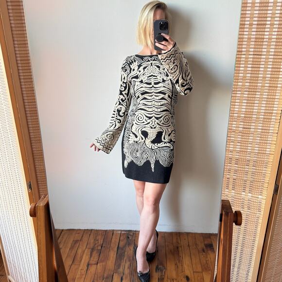 Vintage Y2K JEAN PAUL GAULTIER Iconic Wool Tattoo Dress - Picture 1 of 10